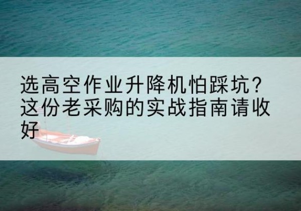 法库高空作业升降机厂家推荐-选高空作业升降机怕踩坑？这份老采购的实战指南请收好