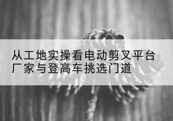 法库电动剪叉升降平台厂家-从工地实操看电动剪叉平台厂家与登高车挑选门道